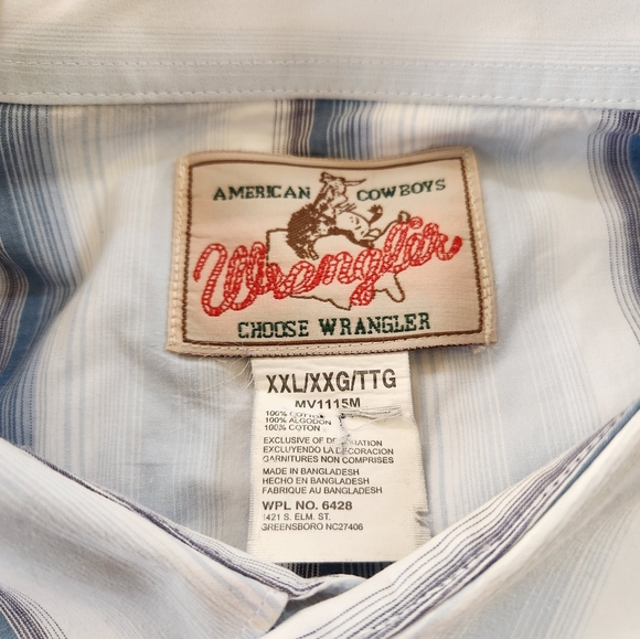 Wrangler Pearl Snap Shirt 2XL - Picture 5 of 5